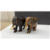 Image 3 : Hand-Carved Wooden Sculptures Including Elephants, Busts, and Turtles