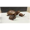 Image 7 : Hand-Carved Wooden Sculptures Including Elephants, Busts, and Turtles