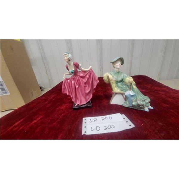 Two royal doulton Porcelain Figurines: delight and ascot 7”