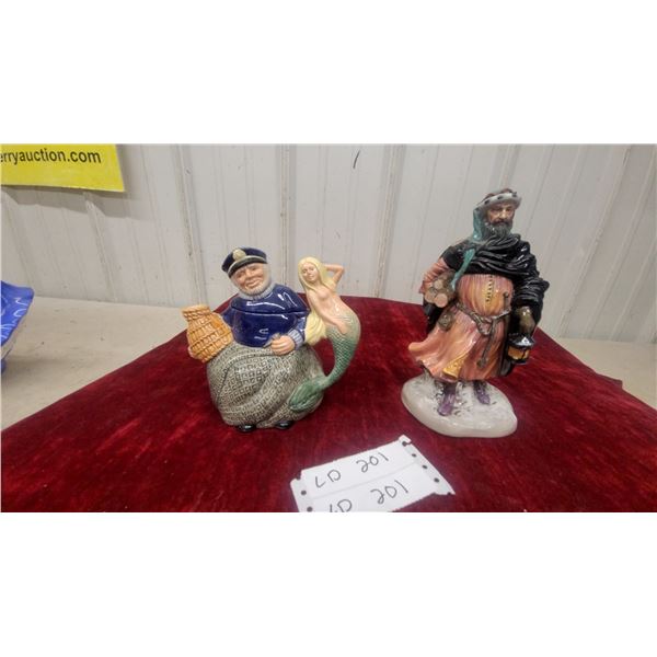 Royal Doulton "Good King Wenceslas" figurine 9” and "old salt tea pot