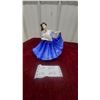Image 1 : Royal Doulton "Elaine" Figurine, Blue Dress and Fan, LD 203 8”