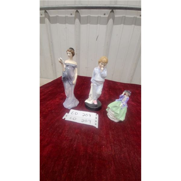 3 Royal Doulton Figurine, harmony sleepy darling and top of the hill" 2) 8” 1) 4”