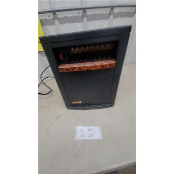 Infrared Heater with Wood Grain Trim, Power Cord, and Rear Filter