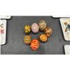 Image 2 : Bird Illustration Rectangular Plates, Ukrainian Pysanky Eggs, and 2 Marble Eggs