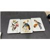 Image 5 : Bird Illustration Rectangular Plates, Ukrainian Pysanky Eggs, and 2 Marble Eggs