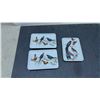 Image 6 : Bird Illustration Rectangular Plates, Ukrainian Pysanky Eggs, and 2 Marble Eggs