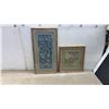 Image 1 : Two Framed Chinese Silk Embroideries, "One Hundred Children" and Floral Motif, Largest 27 × 14”