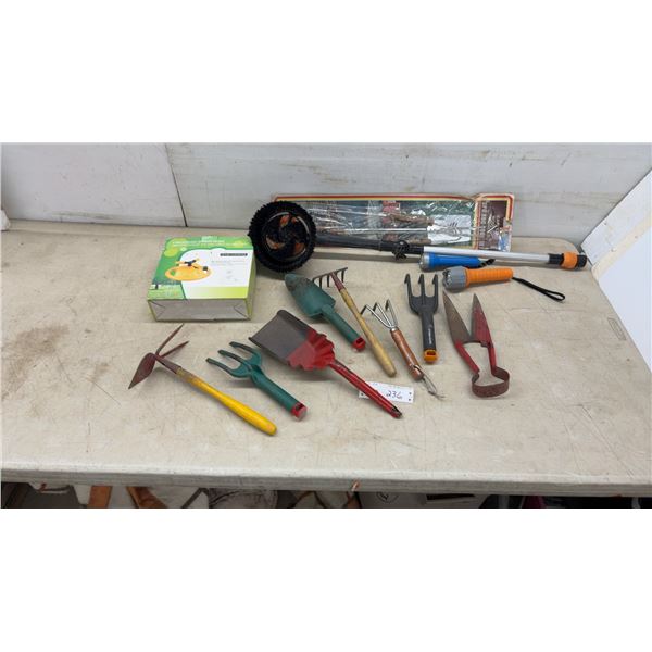 Home Gardener 3-Arm Sprinkler, Fiskars Hand Tools, BBQ Set, Flashlights, Shears
