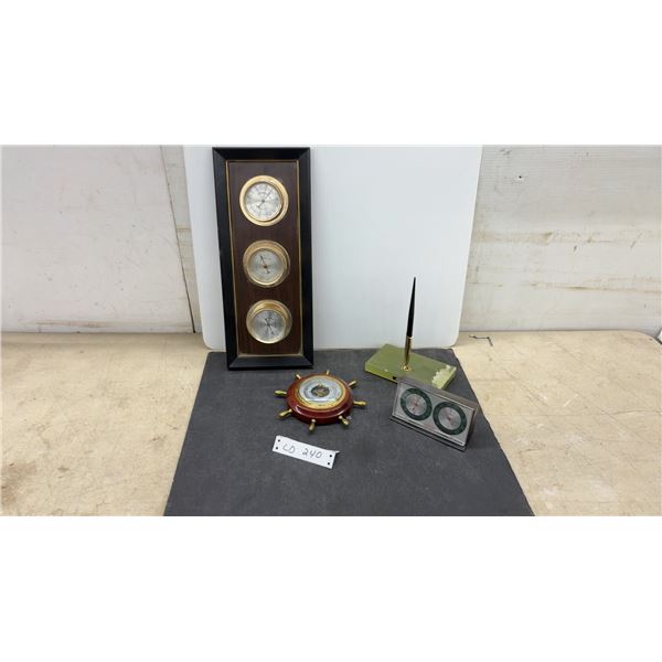 Springfield Wall-Mounted Weather Station With Thermometer, Barometer, and Hygrometer