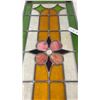 Image 2 : Rectangular Stained Glass Panel with Floral Design, 42 × 16”