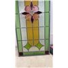 Image 6 : Rectangular Stained Glass Panel with Floral Design, 42 × 16”