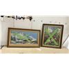 Image 1 : Two Framed Needlepoint Tapestries: Alpine Village and Fox Hunting Scenes
