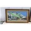 Image 2 : Two Framed Needlepoint Tapestries: Alpine Village and Fox Hunting Scenes