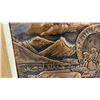 Image 4 : Framed Copper Embossed Wall Art Panel Depicting Pioneer Covered Wagon Western Scene, 18 × 22”