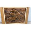 Image 6 : Framed Copper Embossed Wall Art Panel Depicting Pioneer Covered Wagon Western Scene, 18 × 22”