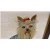 Image 10 : Pair of Framed Needlepoint Artworks, Mountain Lake Landscape 15 × 17” and Yorkshire Terrier