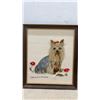 Image 11 : Pair of Framed Needlepoint Artworks, Mountain Lake Landscape 15 × 17” and Yorkshire Terrier