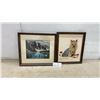 Image 1 : Pair of Framed Needlepoint Artworks, Mountain Lake Landscape 15 × 17” and Yorkshire Terrier