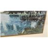 Image 3 : Pair of Framed Needlepoint Artworks, Mountain Lake Landscape 15 × 17” and Yorkshire Terrier