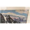 Image 4 : Pair of Framed Needlepoint Artworks, Mountain Lake Landscape 15 × 17” and Yorkshire Terrier