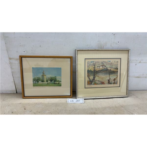 Two Framed Prints: "Old St. Andrews Church" by W. J. Phillips, 11 × 13” and Lower Fort Garry