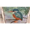 Image 6 : Three Decorative Throw Pillows With Embroidered Bird, Floral, and Kingfisher Designs