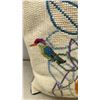 Image 9 : Three Decorative Throw Pillows With Embroidered Bird, Floral, and Kingfisher Designs