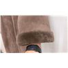 Image 5 : Holt Renfrew Women's Long Shearling Coat, Size 10, Brown Suede with Fur Lining and Trim