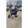 Image 2 : Blue 2-in-1 Rollator and Transport Chair with Swing-Away Footrests and Handbrakes