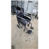 Image 4 : Blue 2-in-1 Rollator and Transport Chair with Swing-Away Footrests and Handbrakes