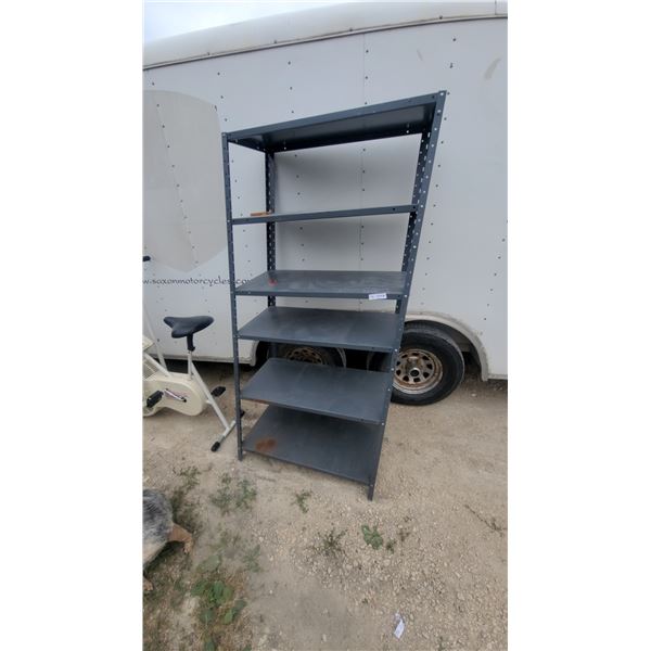 Dark Grey Bolted Steel Six-Shelf Heavy-Duty Storage Shelving Unit