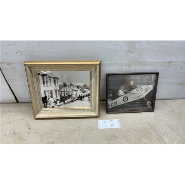 Two Framed Vintage Black and White Photographs, Street Scene and The Spirit of Childhood, Largest