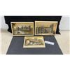 Image 1 : Three Hand-Painted Ivorex Plaques: Carnarvon Castle and Westminster Abbey