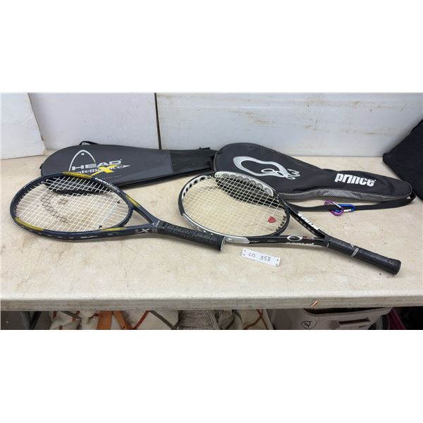 HEAD Intelligence X iX11 and Prince O3 Zone One Rackets with Carry bag