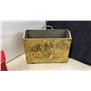 Image 2 : Vintage Tin Collection with Huntley and Palmers 1901 Biscuit Tin, Ice Bucket, Brass Magazine Rack