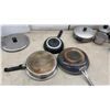 Image 3 : Assortment of Cookware Including T-Fal Non-Stick Frying Pan, Stainless Pots with Lids