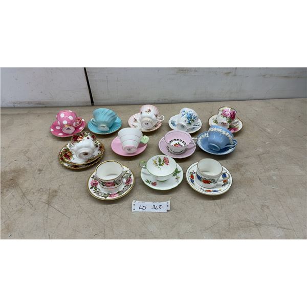 Collection of Fine Bone China Teacups and Saucers Including Royal Albert, Aynsley