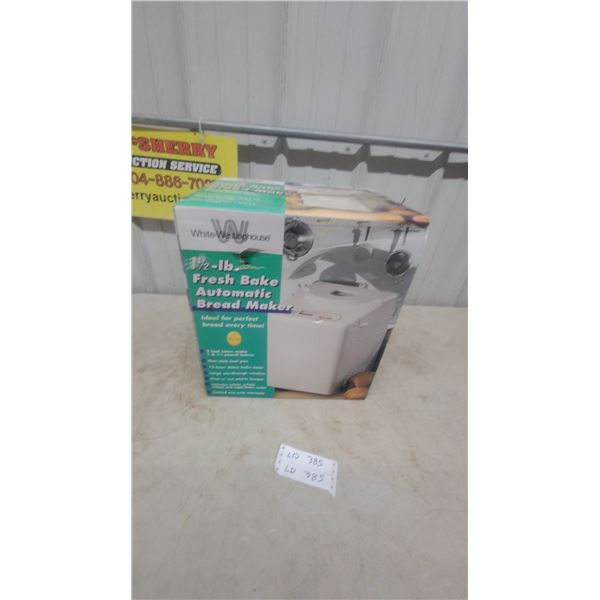 White-Westinghouse 1-1/2-lb. Fresh Bake Automatic Bread Maker new