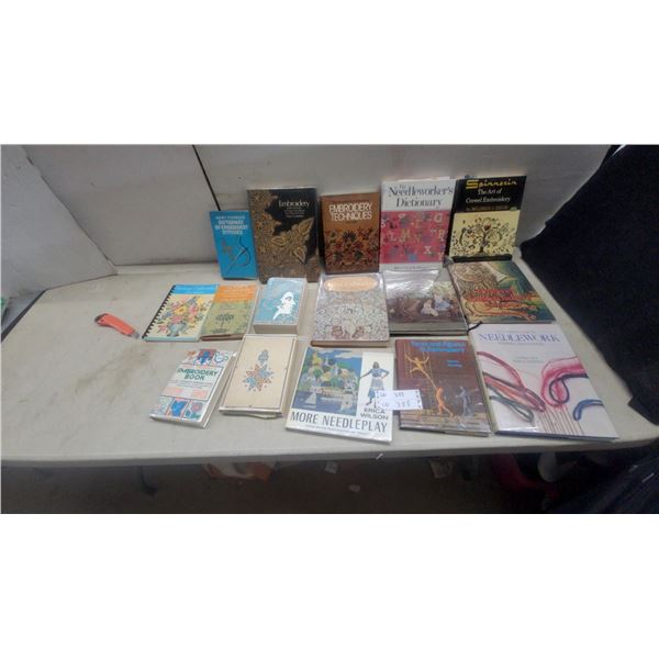 Lot of 16 Embroidery and Needlework Books, Including The Needleworker's Dictionary