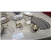 Image 2 : Victorian Cast Iron Teapot, Silver Plate Trays, Bowls, Creamer, Sugar