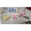 Image 5 : Porcelain Figurines, Vases, Floral Bouquets, and Pewter Animals
