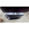 Image 3 : Samsung Flat-Screen Television on Black Curved TV Stand with Glass Shelves and Swivel Mount 55”