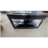 Image 4 : Samsung Flat-Screen Television on Black Curved TV Stand with Glass Shelves and Swivel Mount 55”