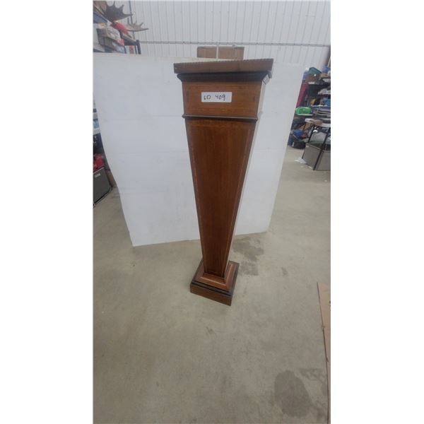 Tapered Pedestal with Square Top and Base, Inlaid Details 44”×10”×10”