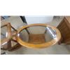 Image 3 : Oval Glass-Top Coffee Table and Two End Tables