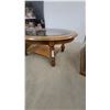 Image 4 : Oval Glass-Top Coffee Table and Two End Tables