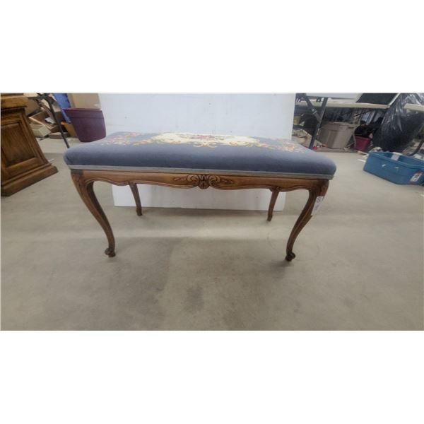 French Provincial Style Needlepoint Bench 19”×36”×15”