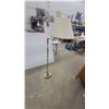 Image 1 : Brass Finish Floor Lamp with Pleated Shade