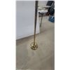 Image 4 : Brass Finish Floor Lamp with Pleated Shade