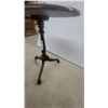 Image 3 : Dark Wood Tilt-Top Pedestal Table with Oval Top and Three Splayed Legs 21”×19” x 14”